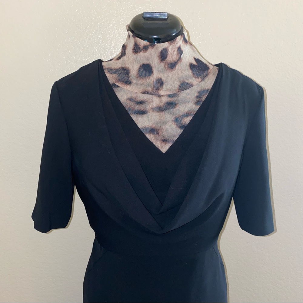 Kasper Black Shift Drape Neckline Rockabilly 50s … - image 4